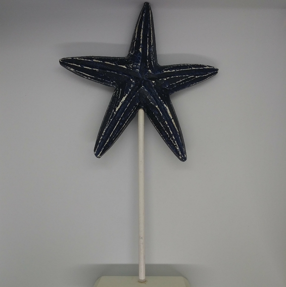 Other - Beachy Nautical Blue Star on Stand